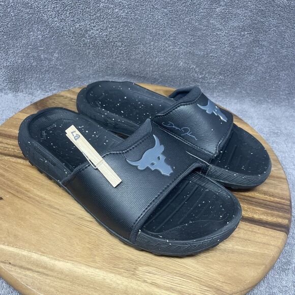Under Armour Project Rock 3 Slides Slip-On Sandals Men\'s Size 8 Black 3026034 main image 7